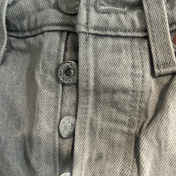 Levi Wedgie Straight Gray Jeans Used - Picture 2 of 4